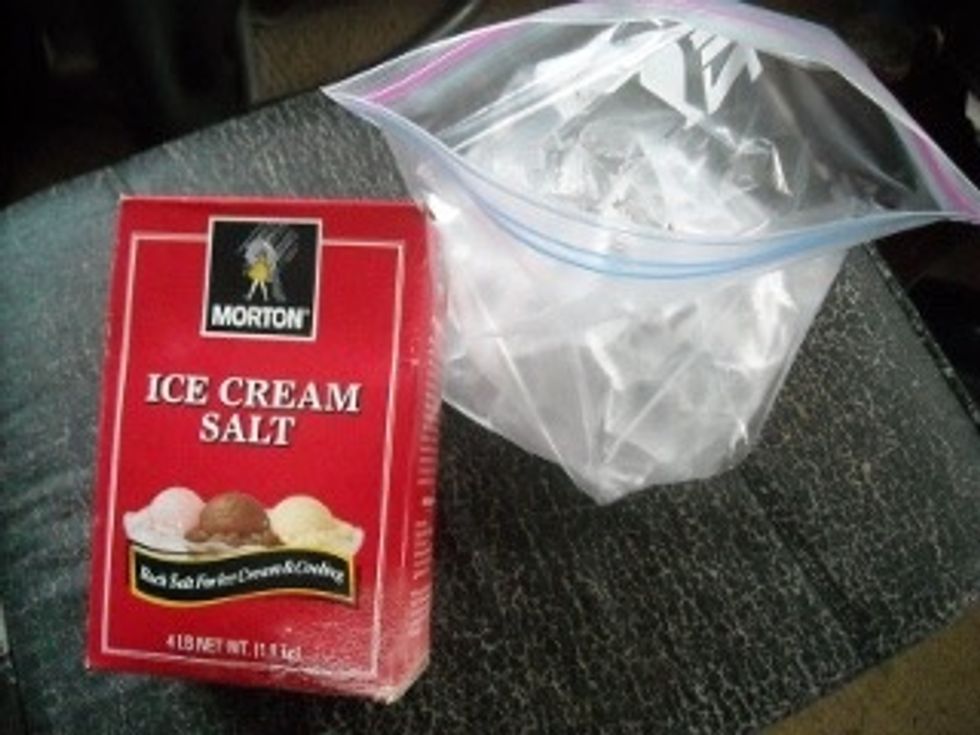 Put the ice in the salt