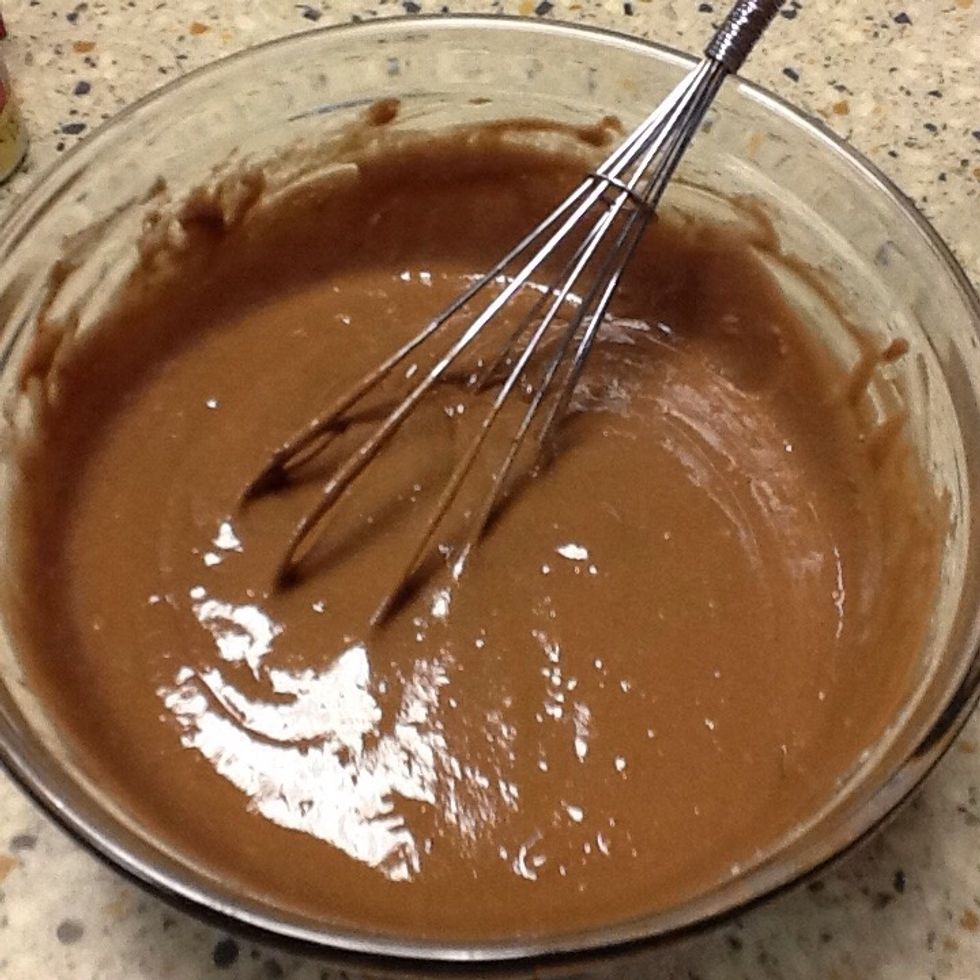 Put the ingredients together and mix them up and it should look something like this.