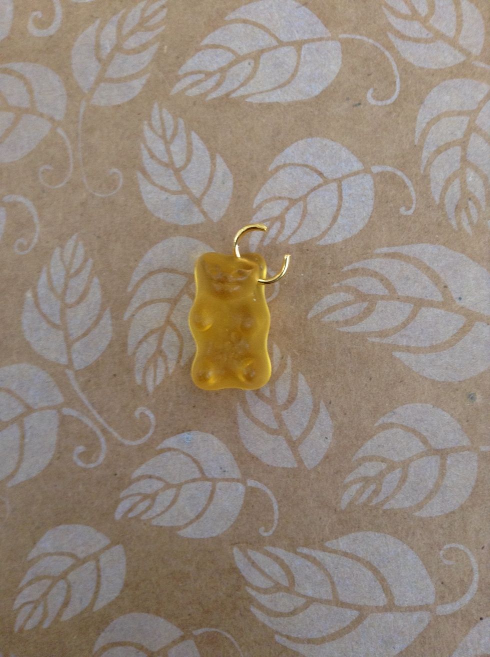 Put the jump ring through the gummy