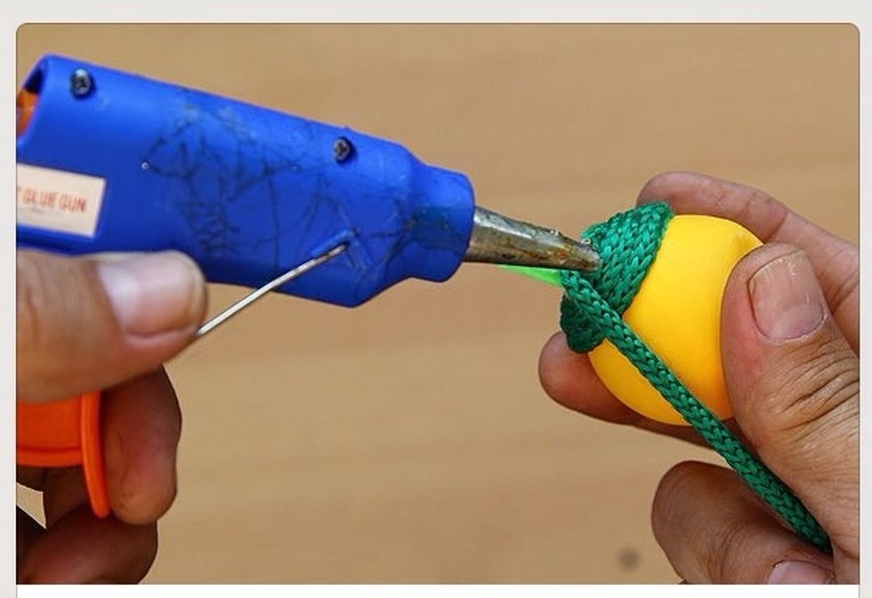 Put the led half way in and cover hole and led with rope and fix it with hot gun.