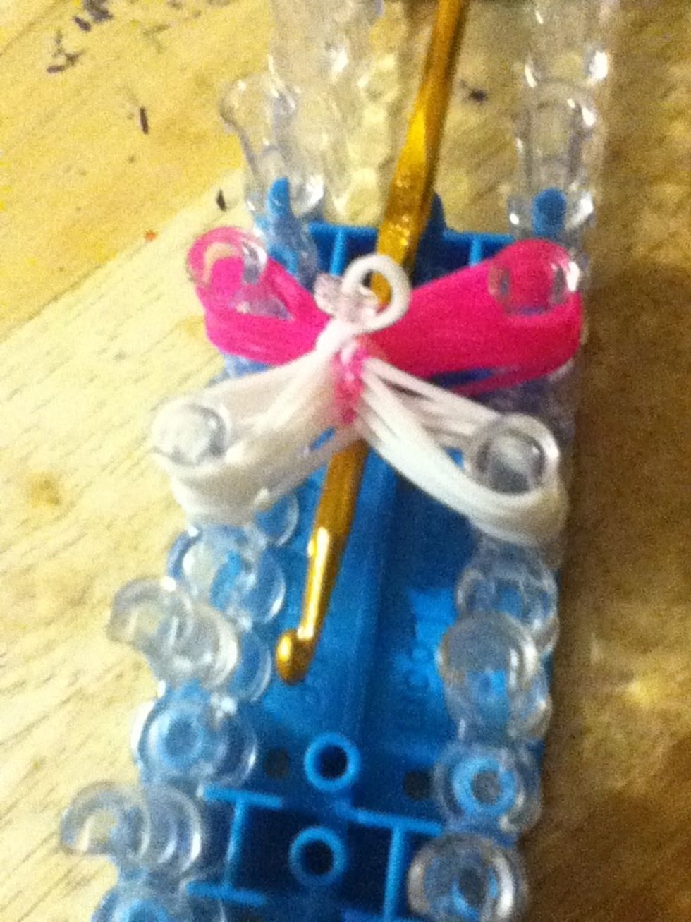 Put the loom hook under the other side.