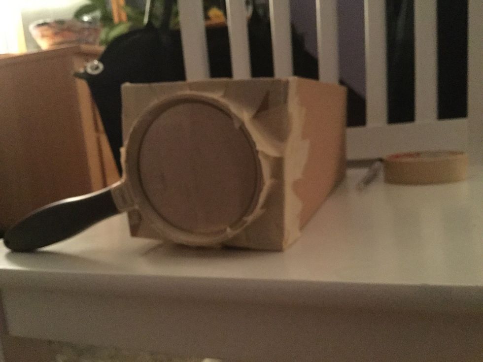 put the magnifying glass in the hole and tape it to stay if you need to