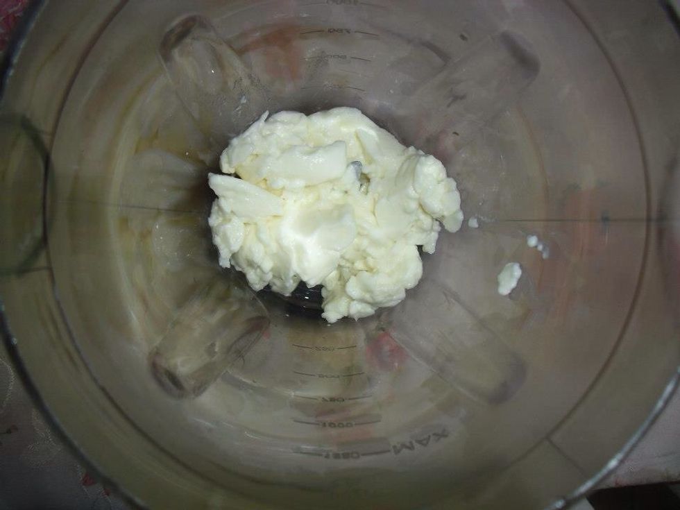 Put the mayonnaise in the mixer