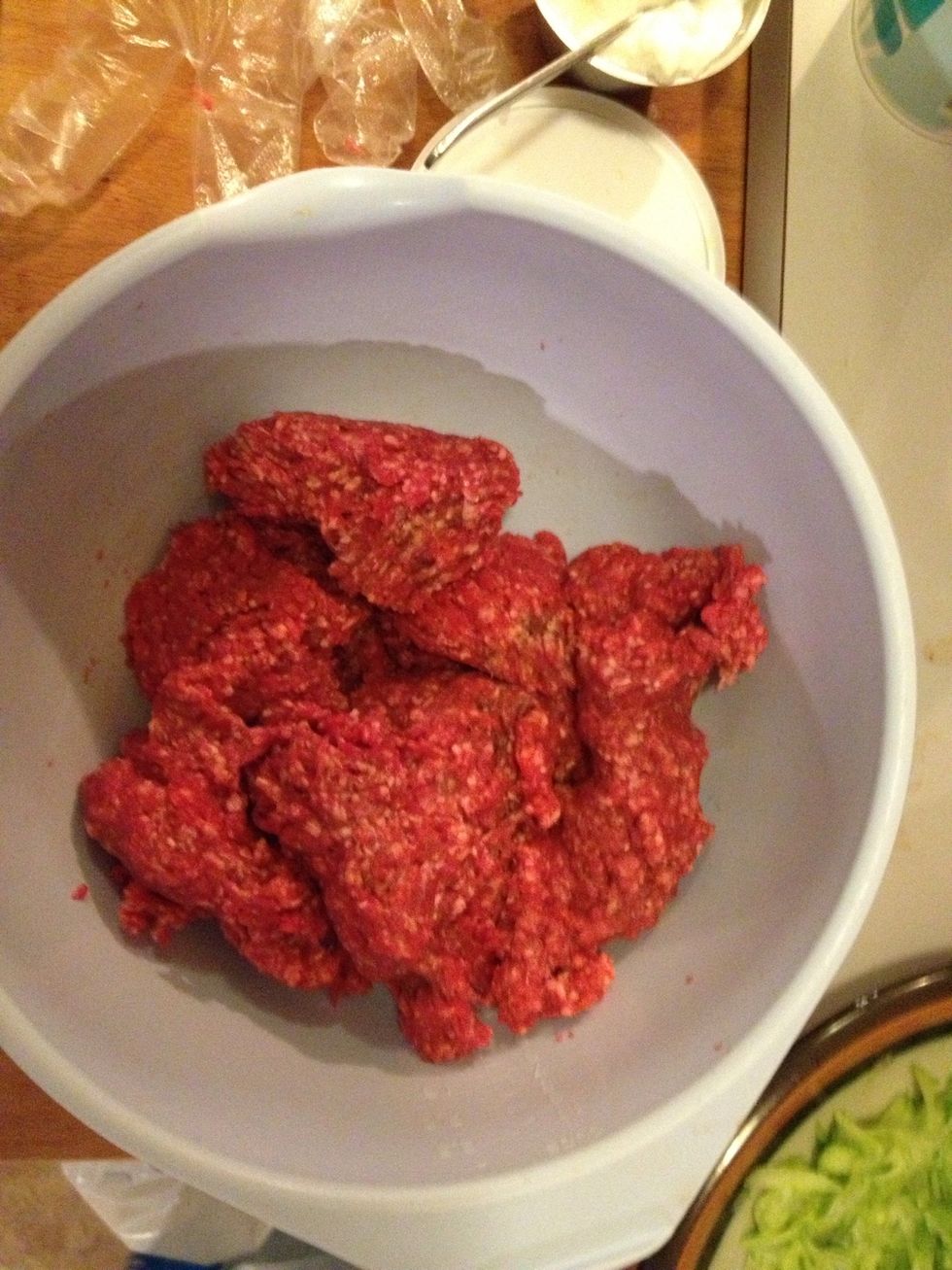 Put the meat in a bowl.