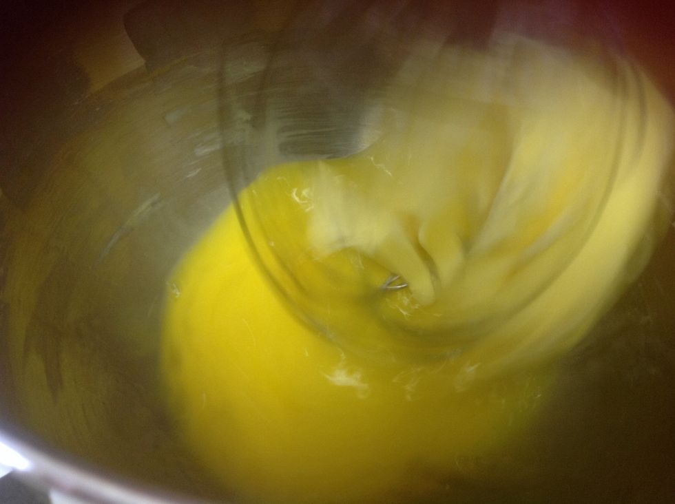 Put the melted butter in the bowl. Then mixxxxx.