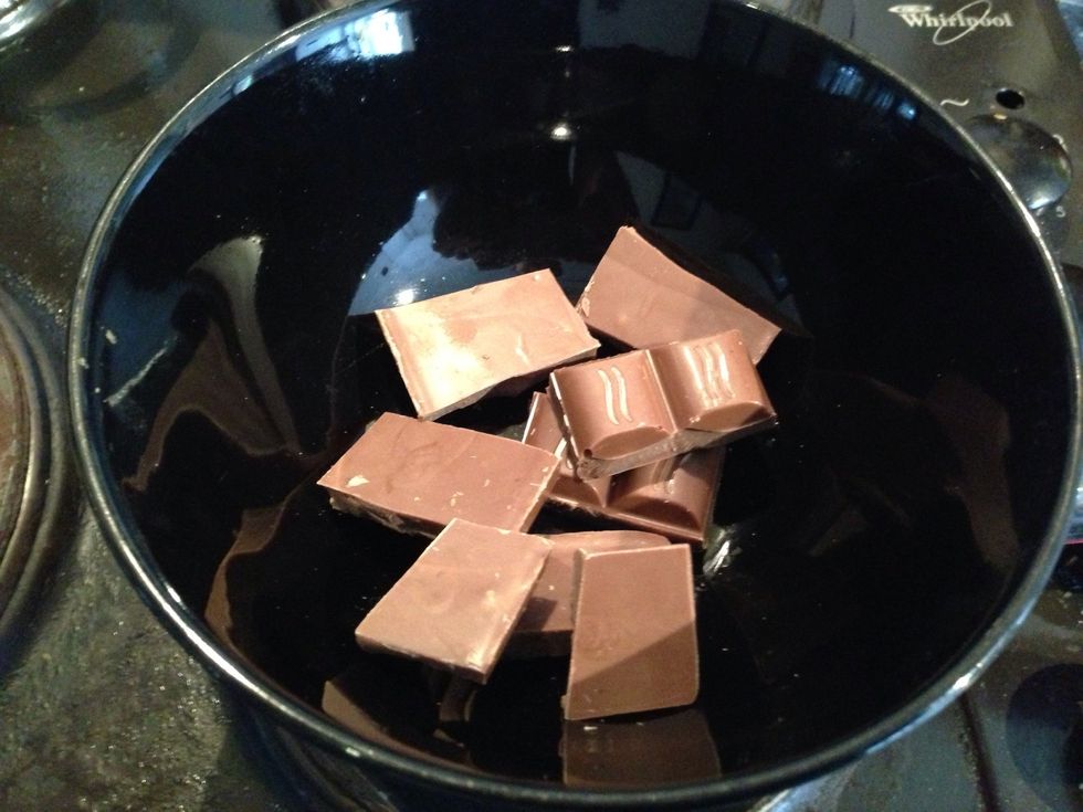 Put the milk chocolate in a bowl over a saucepan of hot ( not boiling) water