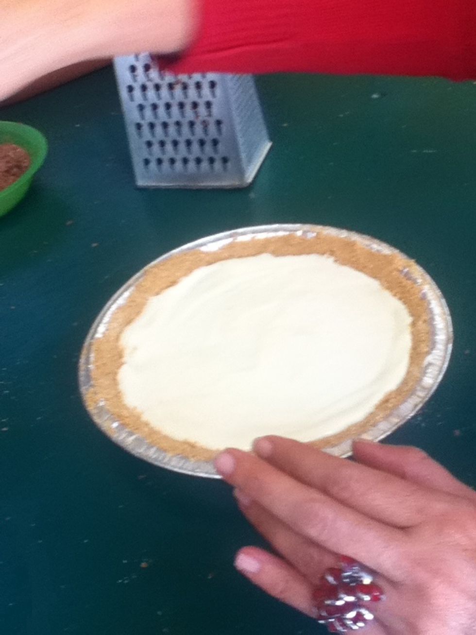 Put the mixture on the crust