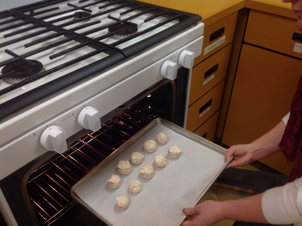 Put the mushrooms in the center of your oven.