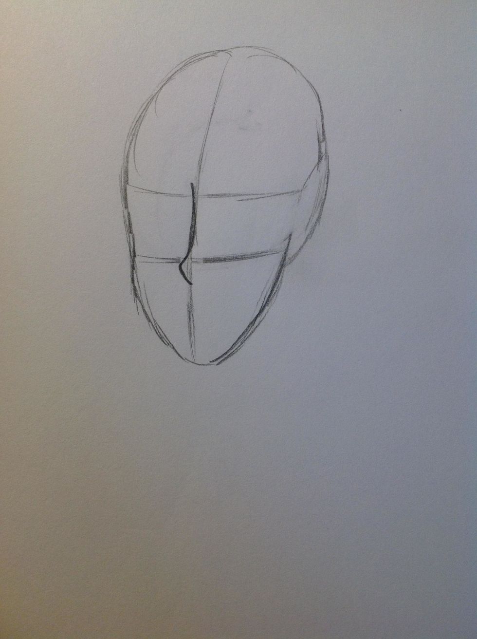 Put the nose in the center of the face, and align it with the   ears.