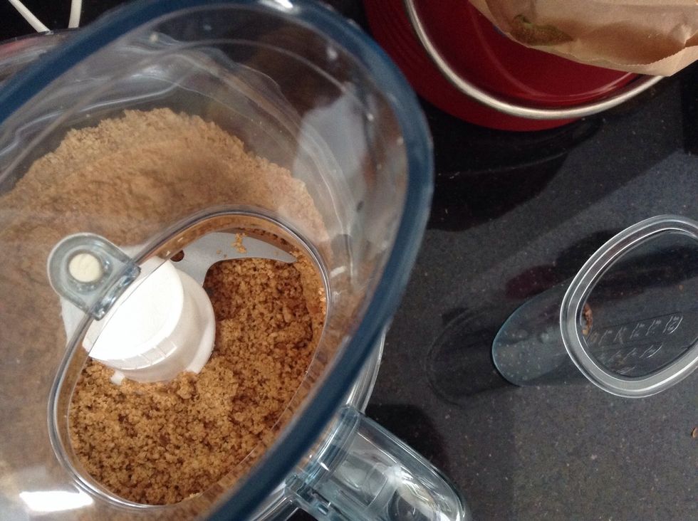 Put the nuts in a food processor and blend until they are about this texture