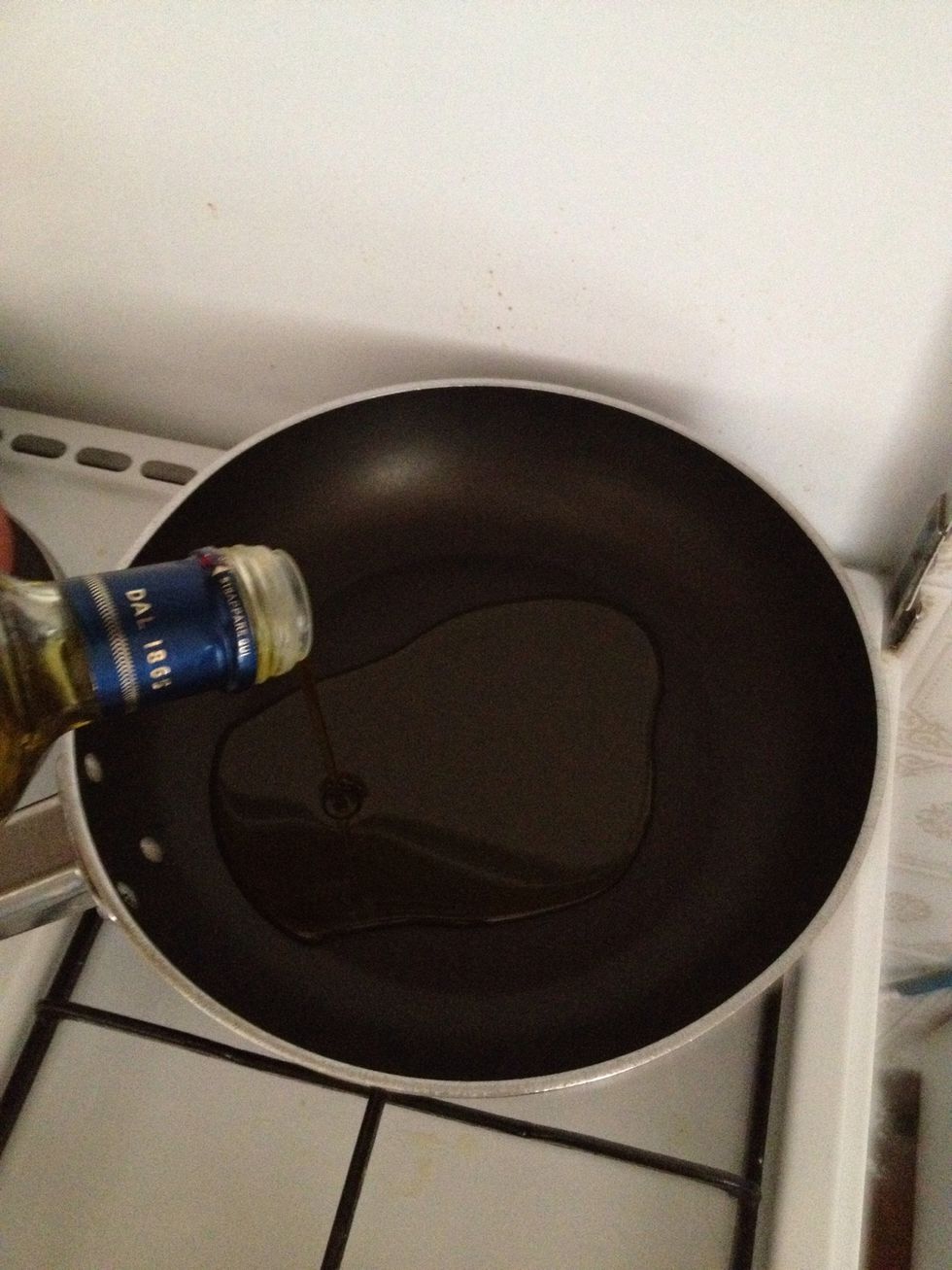 put the oil in a pan