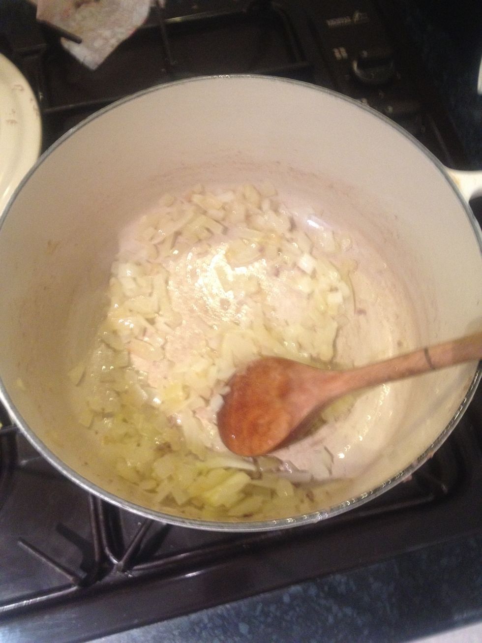 Put the onion back into the pan and brown then add the garlic for 1 minute