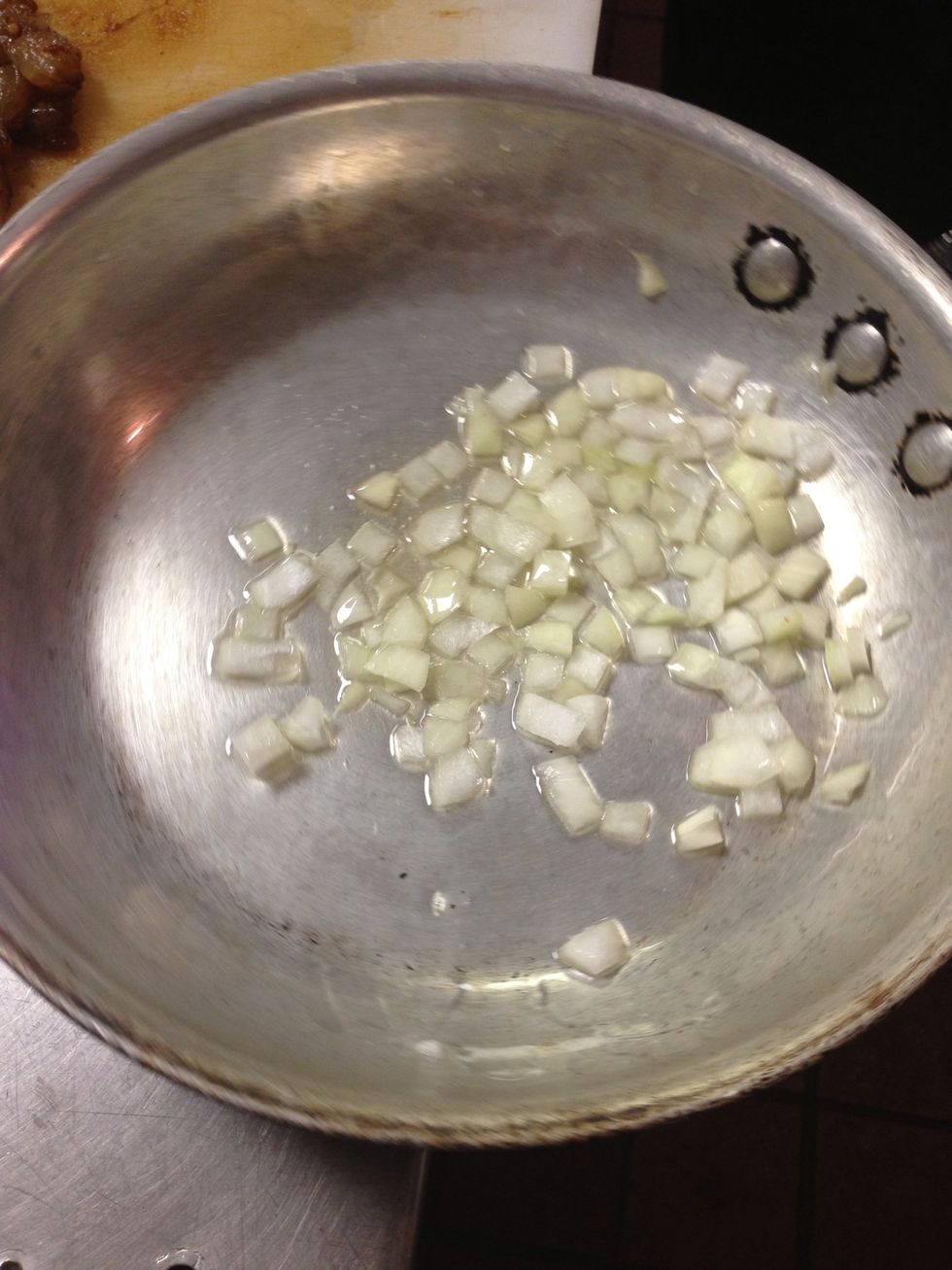 Put the onions in a pan with some vegetable oil