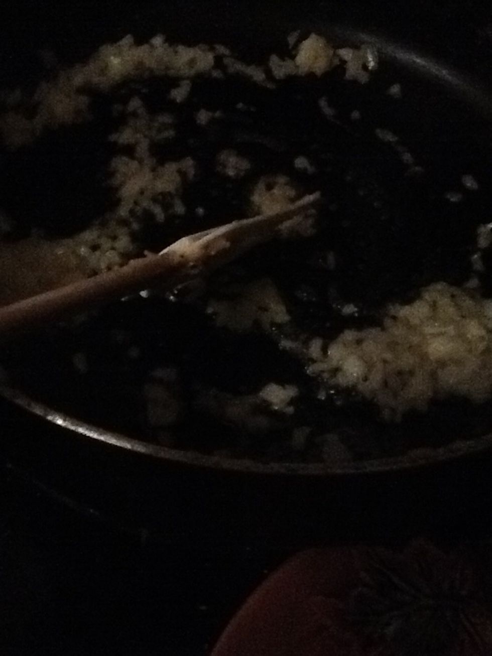 Put the onions in the melted butter