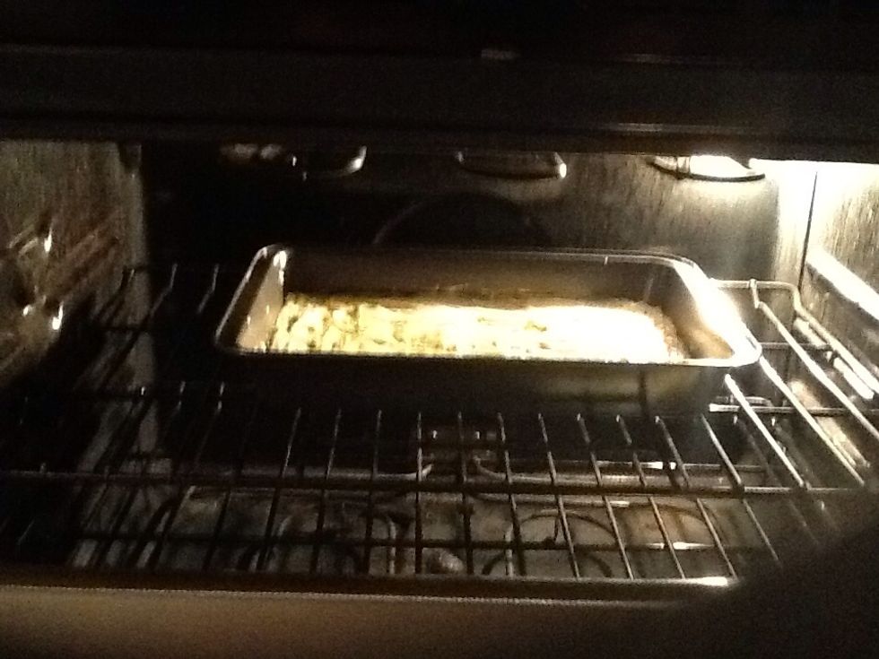 Put the pan into the oven and let it bake for 20 minutes or until done.