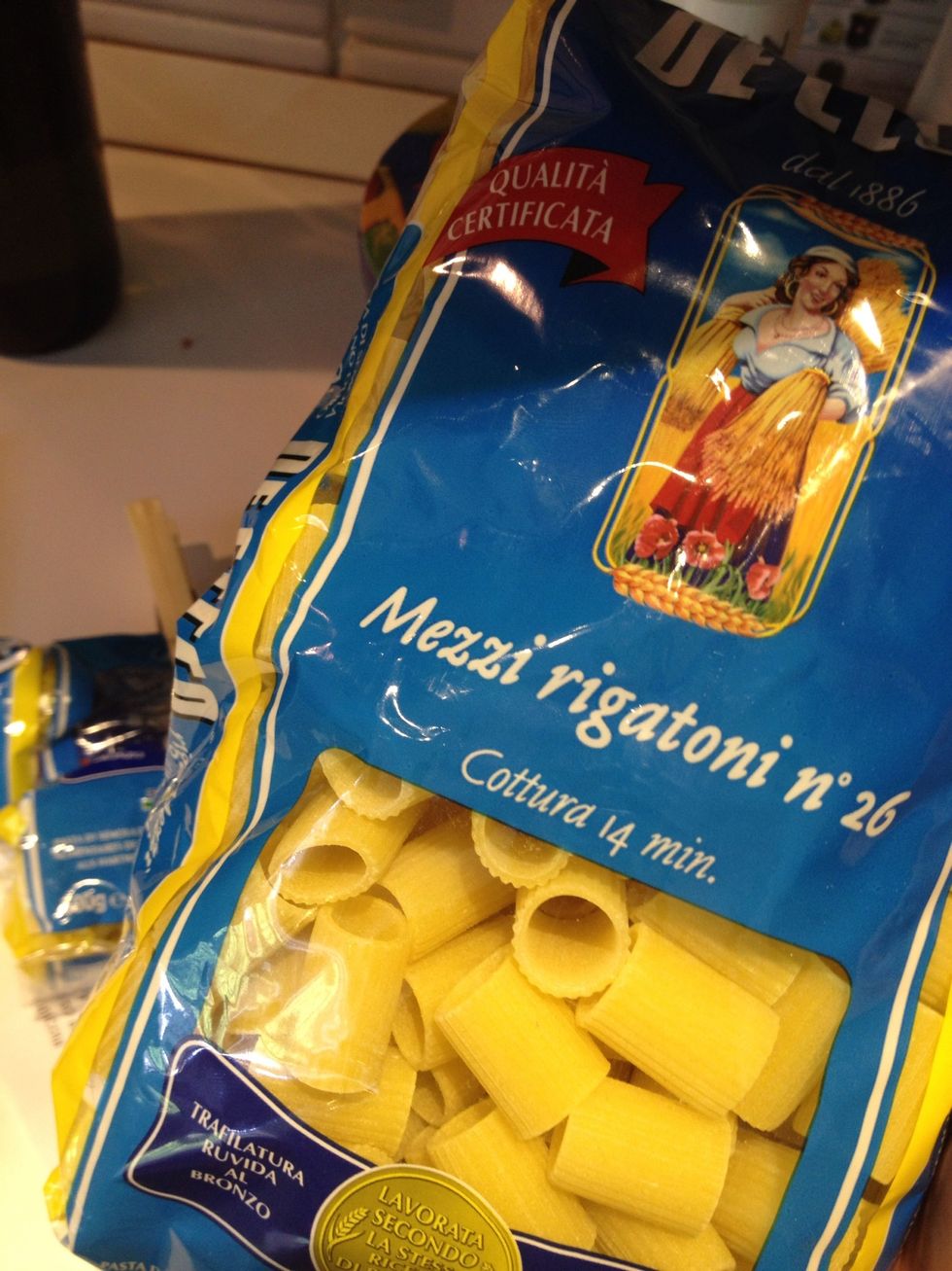 Put the pasta in the water