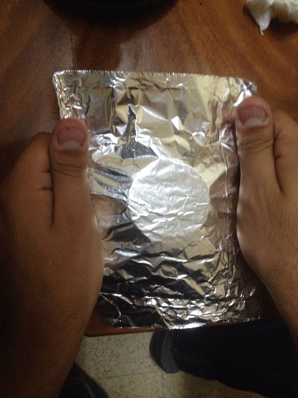 Put the peace of foil ,,