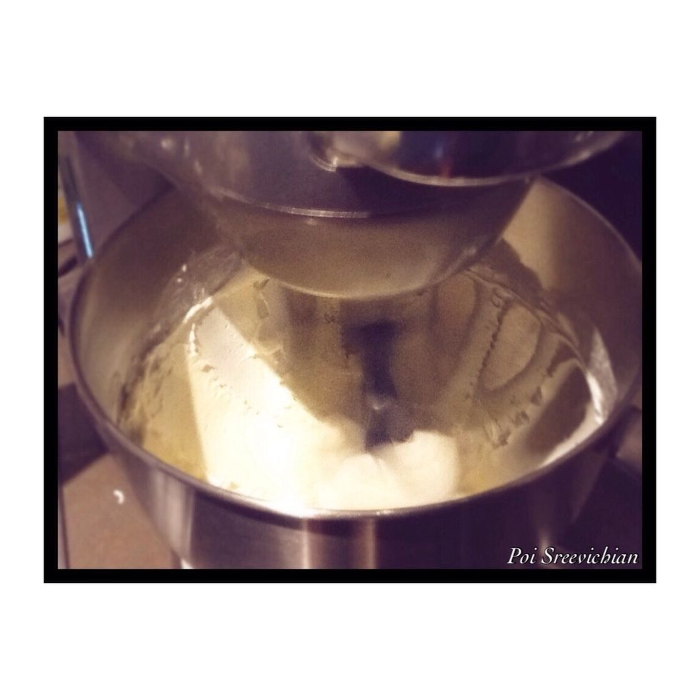 Put the Philadelphia cream cheese into the electric mixer and start mixing so u get the soft and moist cream cheese