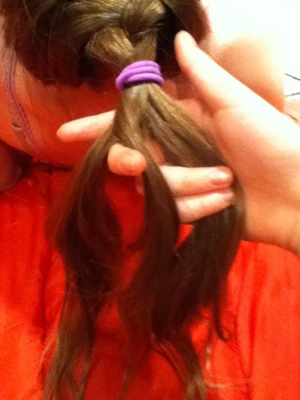 Put the piece of hair to the other side