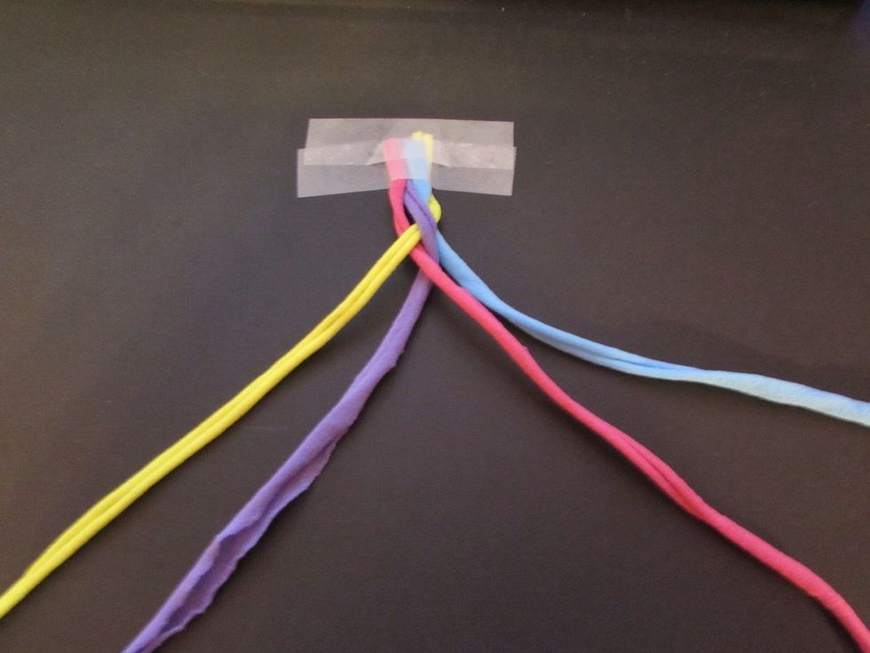 Put the PINK over the PURPLE.