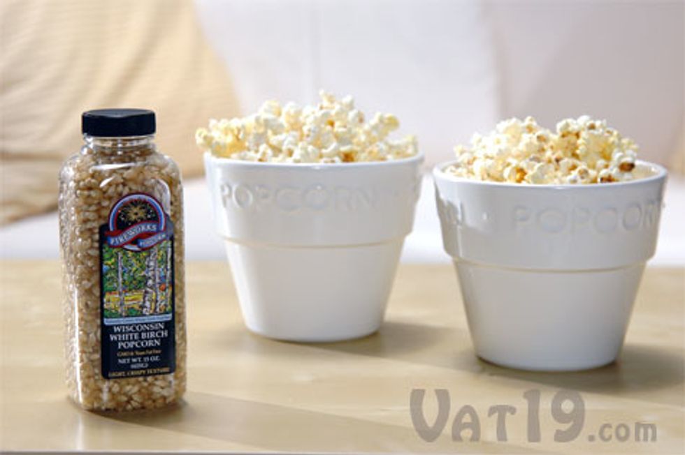 Put the popcorn into some small bowls.