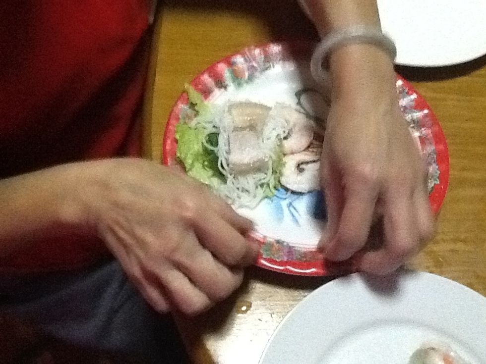 Put the pork belly and prawn with the other ingredients.