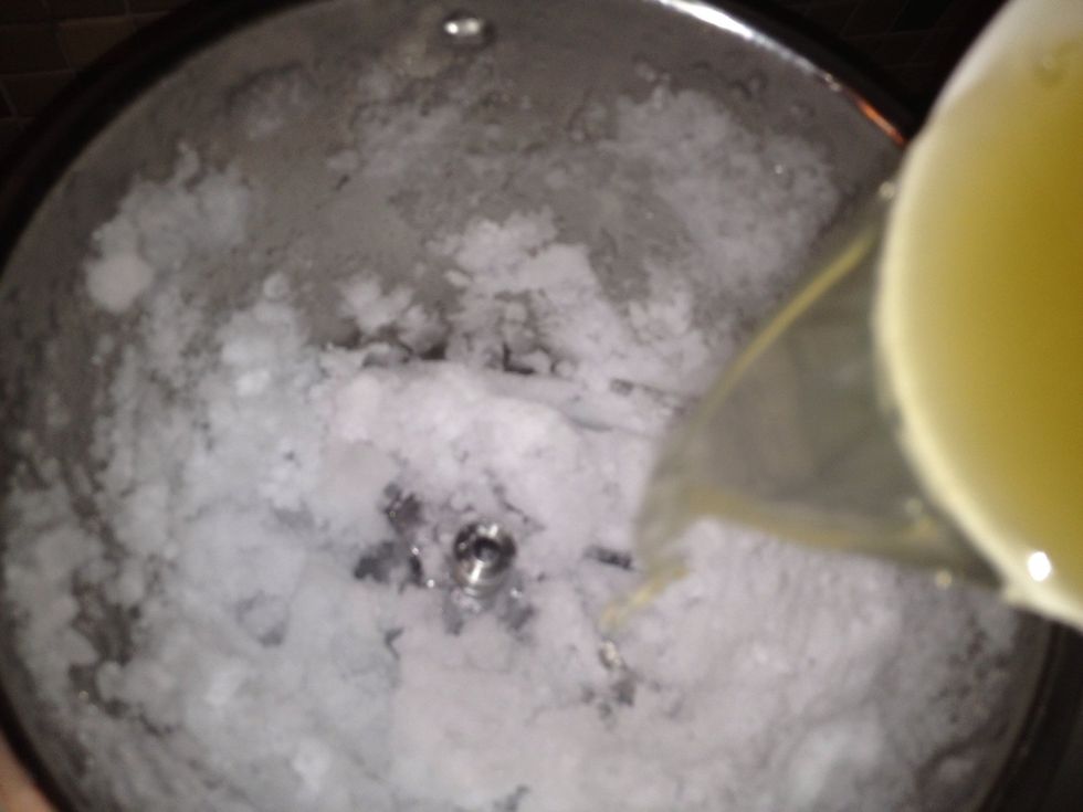 Put the preparation in the mixer , after mix again you will get a preparation more liquid