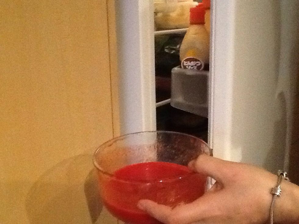 Put the pur\u00e9e into the fridge till it's cool