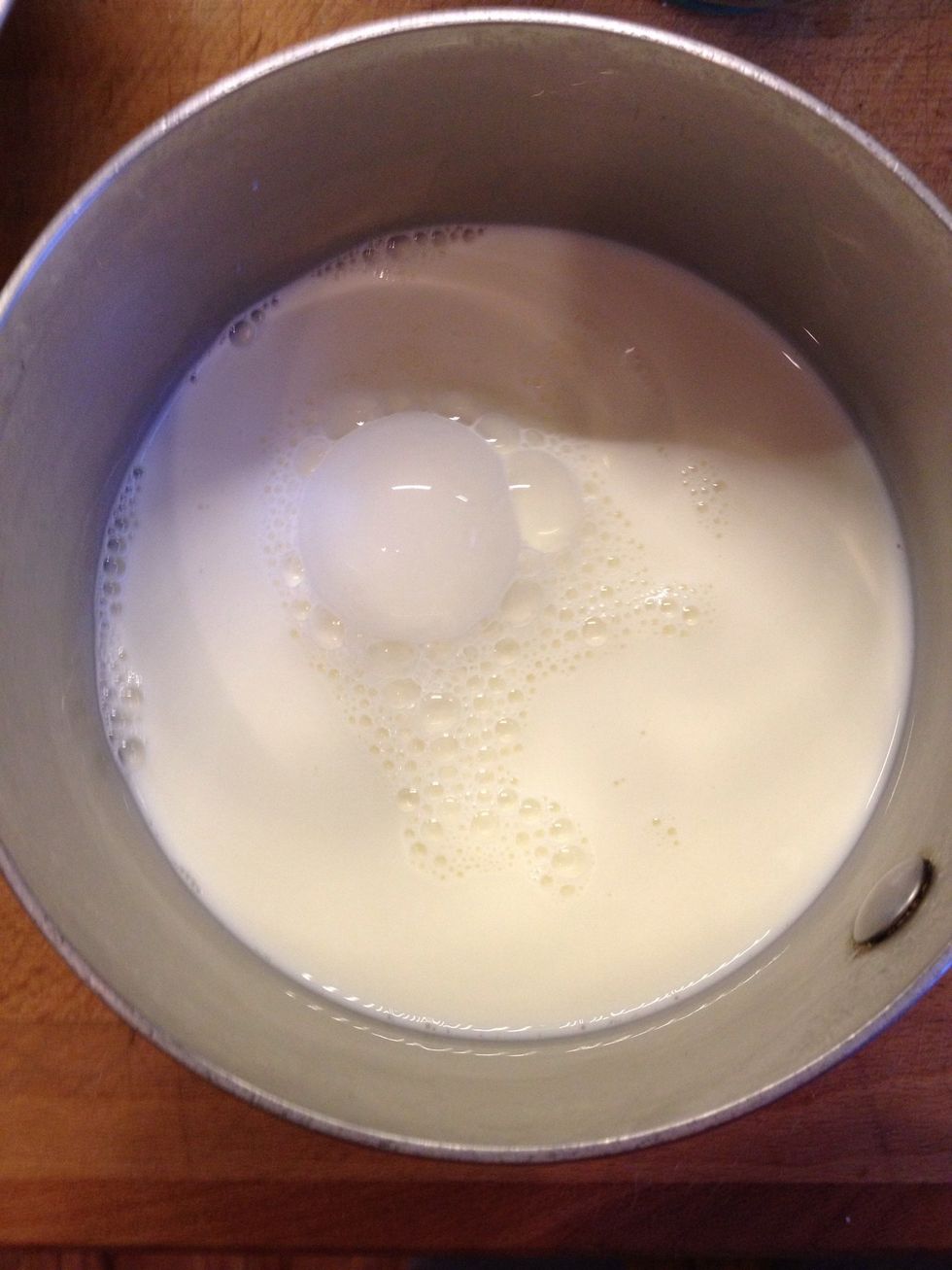 Put the rest of the milk in a pan