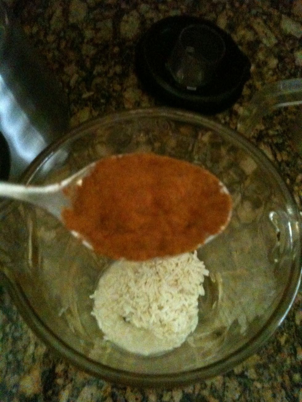 ... Put the rice in blender and then add a half tbsp of ground cinnamon...