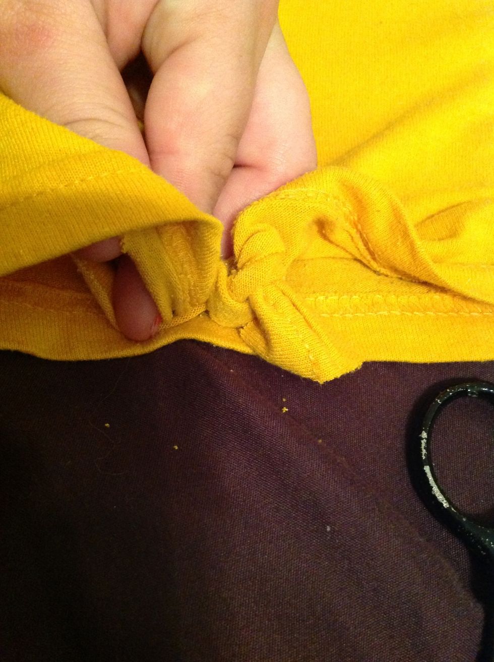 Put the section through the hole