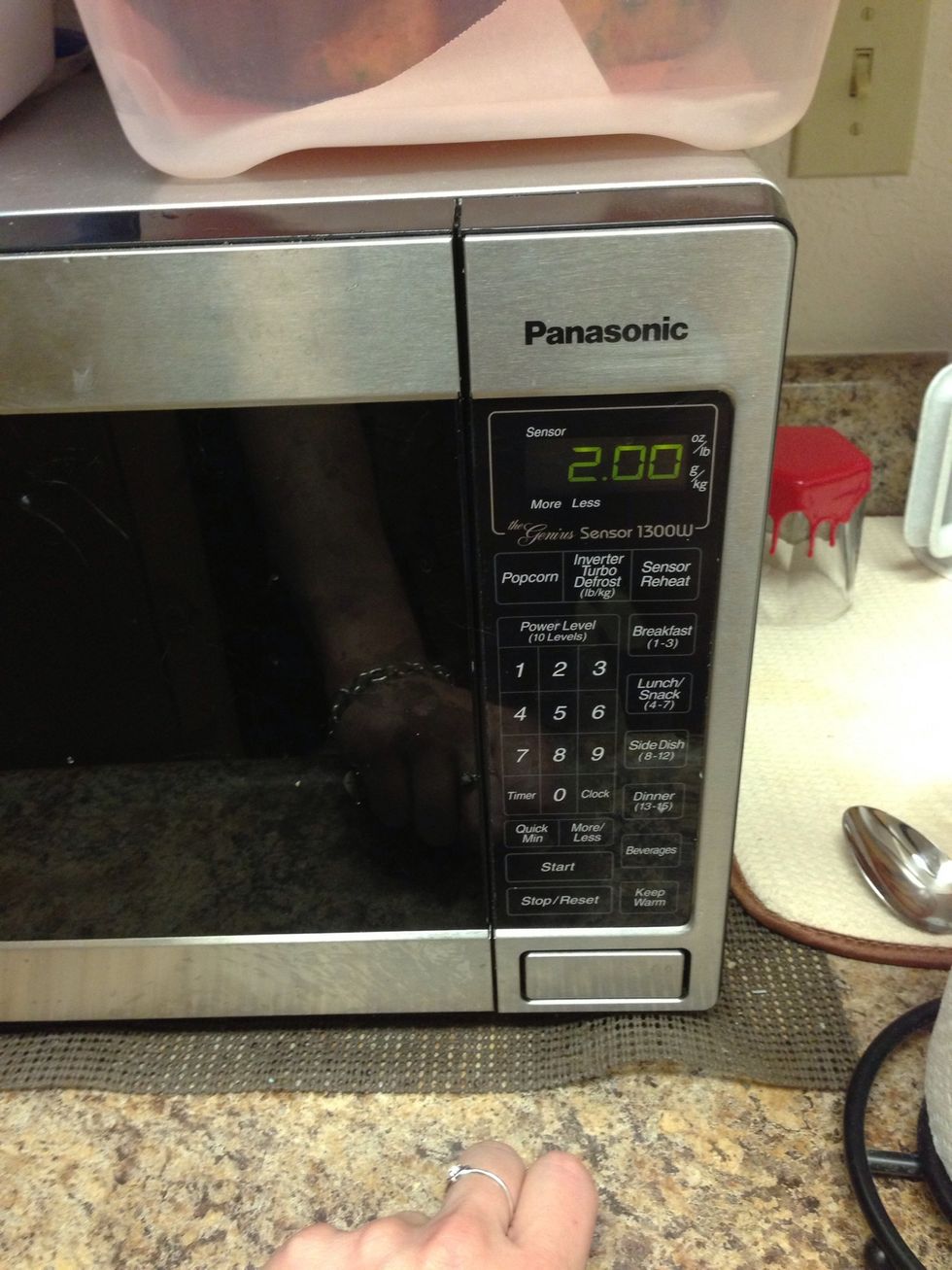 Put the soak in the microwave for 2 minutes.