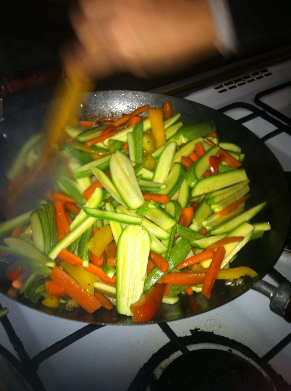 Put the squash and add some black pepper and leave for 10 mins till it melt a little and put some water like half cup.