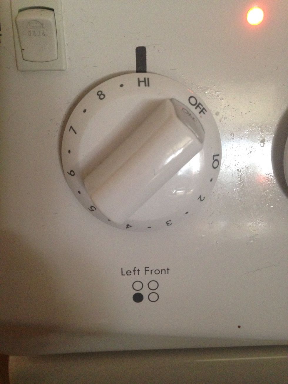 Put the stove on high to boil the water.