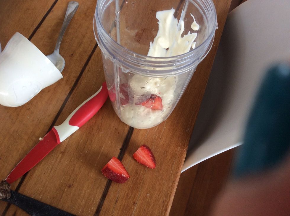 Put the strawberries in next