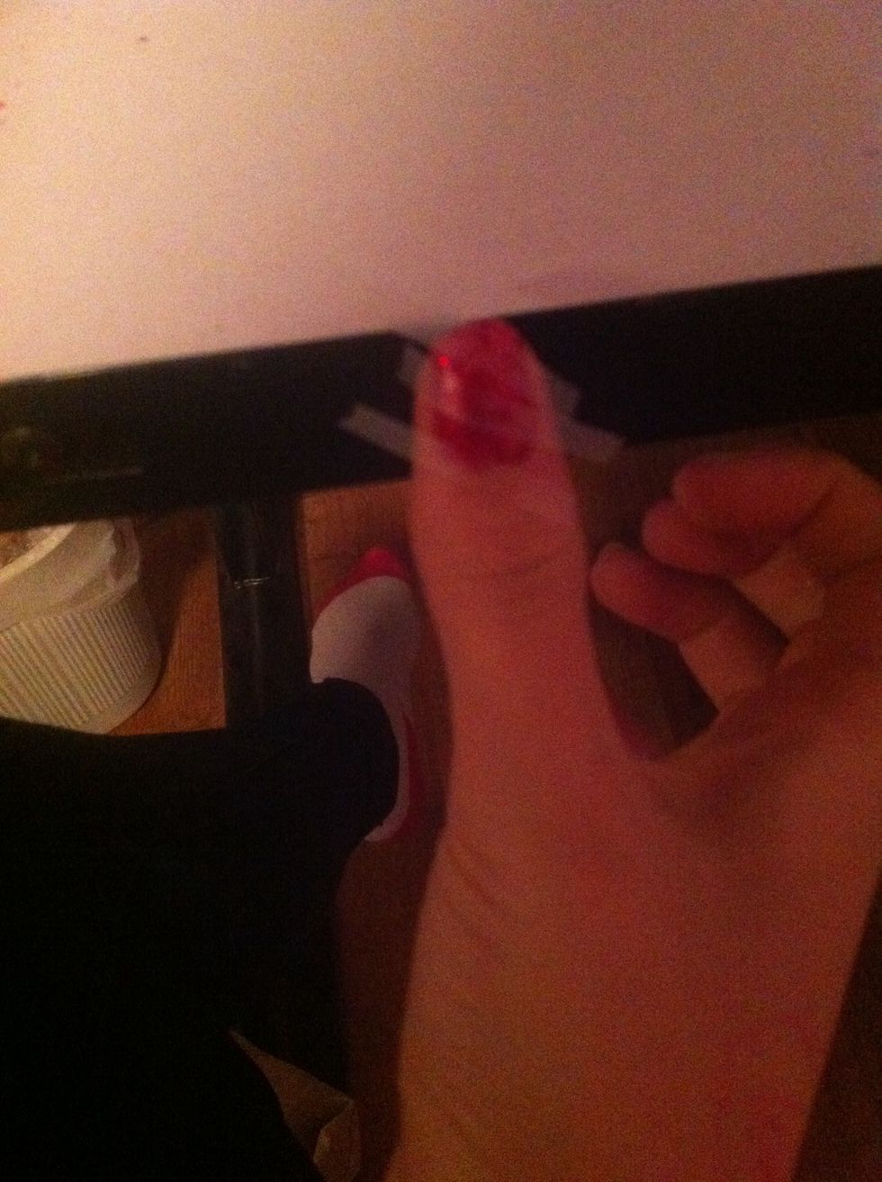 Put the tape on diagonally