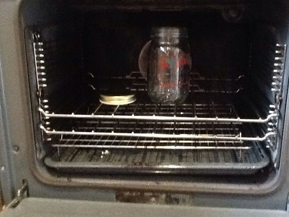 Put the temperature to 120 degrees and sterilise jar for 20 minutes