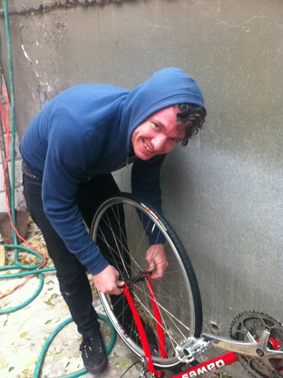 put the tire back on and you're done