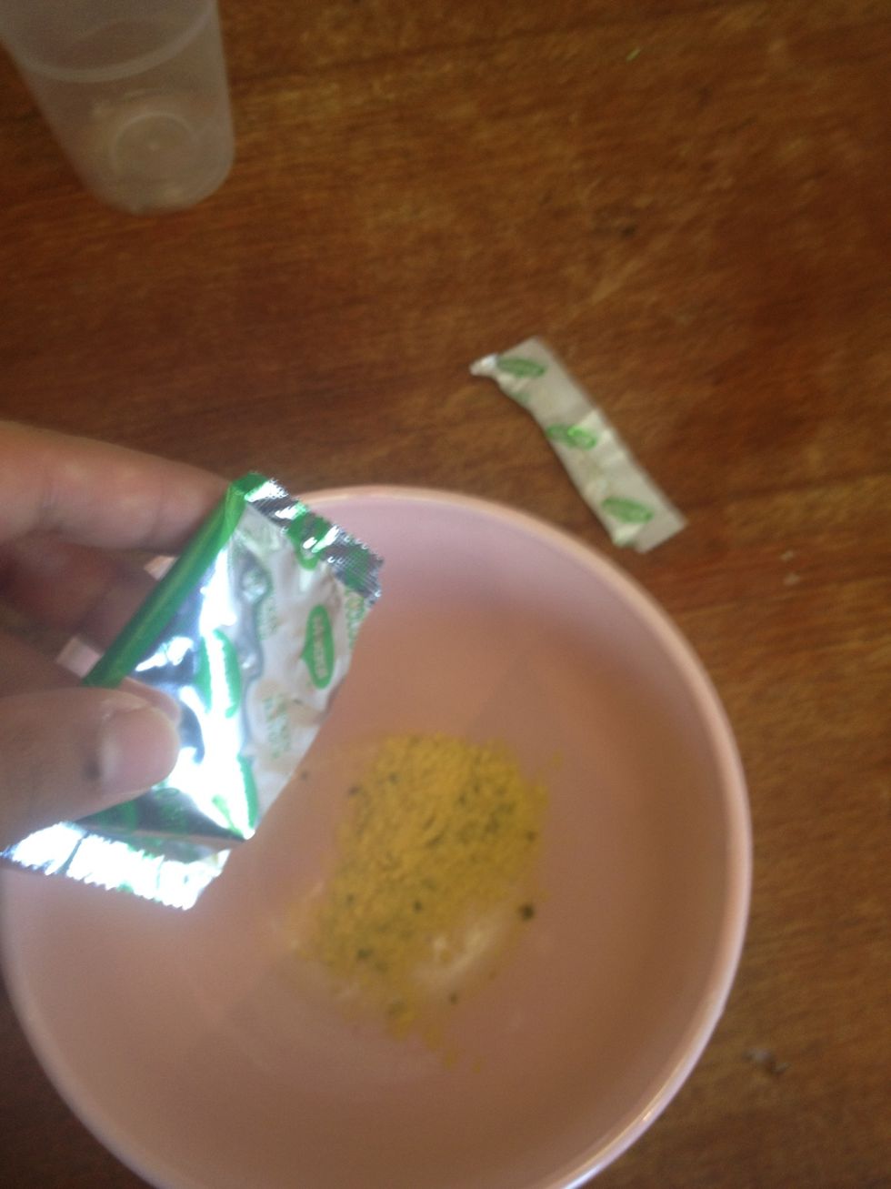 Put the unhealthy seasoning from the packet in to a bowl.