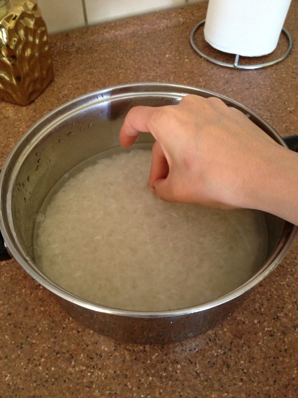 Put the water this higher than the rice