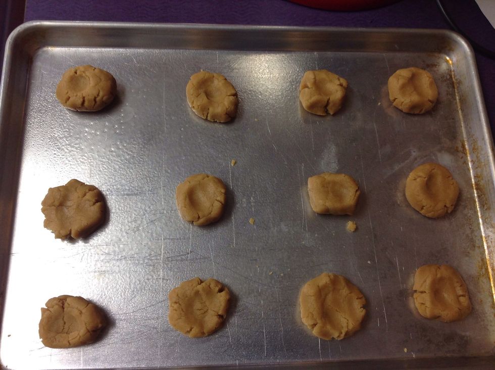 Put them in balls on a cookie sheet