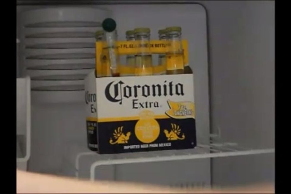 Put them in the freezer for a few hours. You want it below freezing temperature (32 degrees). But retain liquid form. So keep an eye on the thermometer. Leave to long it'll turn to ice.