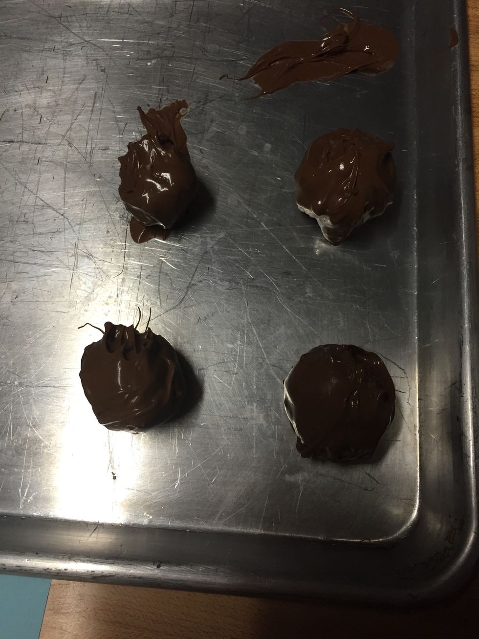 Put them in the freezer until they are firm.