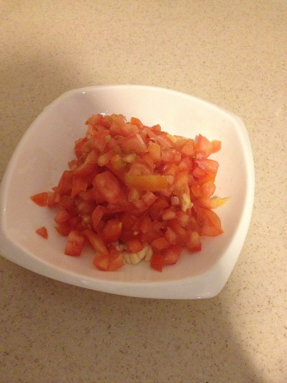 Put them in the same bowl as garlics.