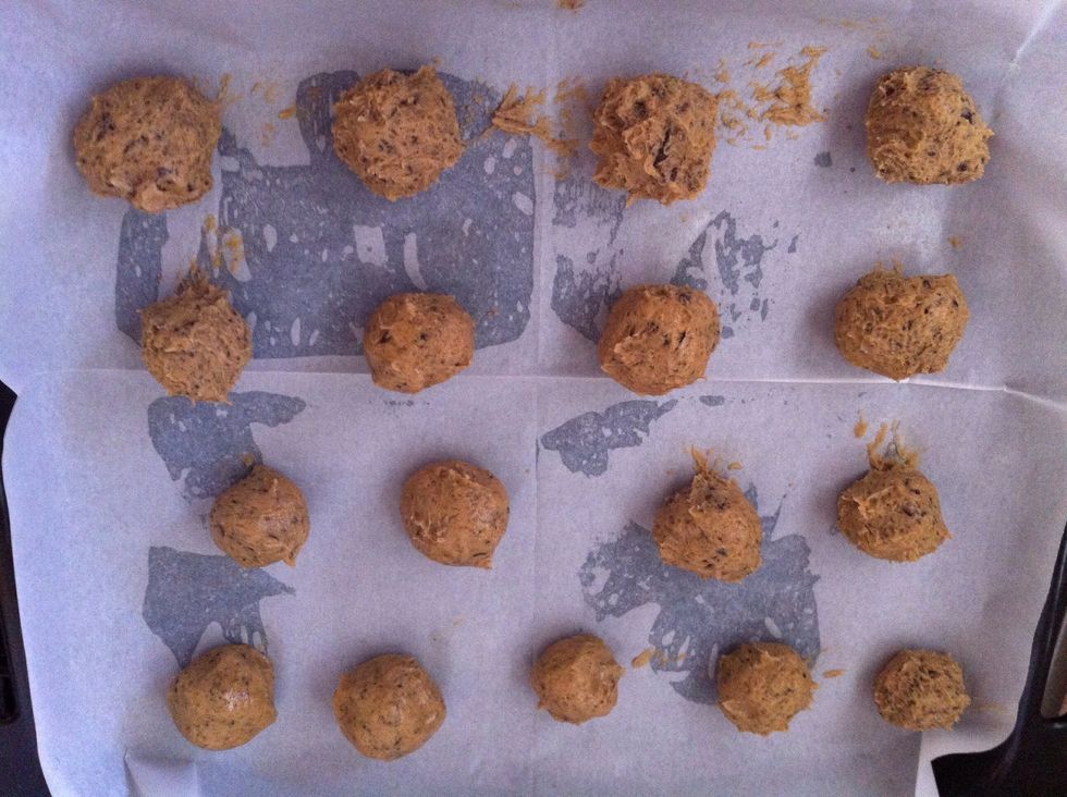 Put them on a baking tin with a parchment paper and bake for 15min till golden on the sides