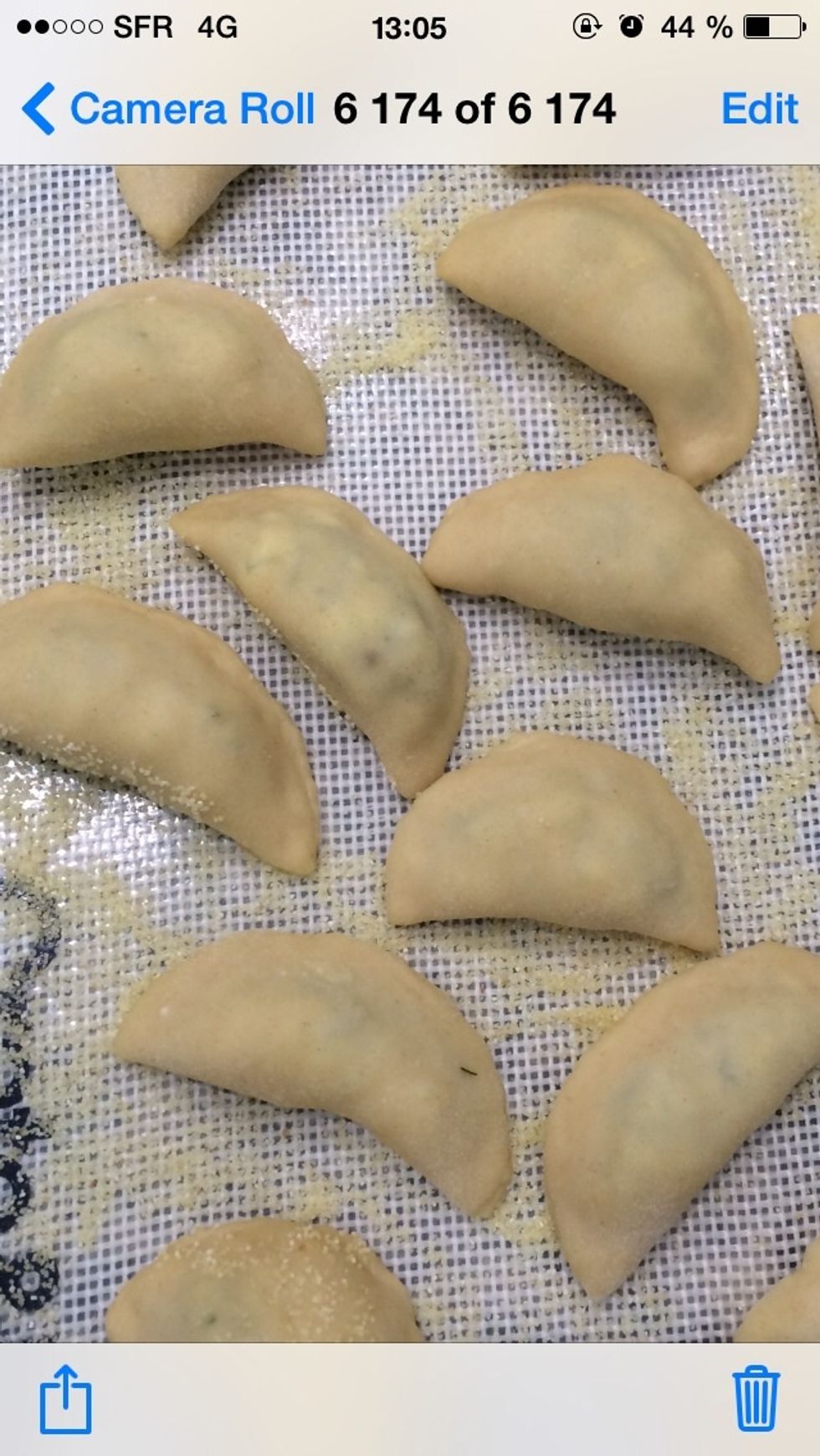 Put them on a nonstick surface. Powder with flour or semolina