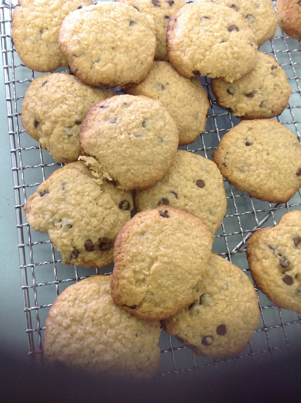 Put them onto a baking tray to cool and harden for five minutes and then they are yours for the eating!