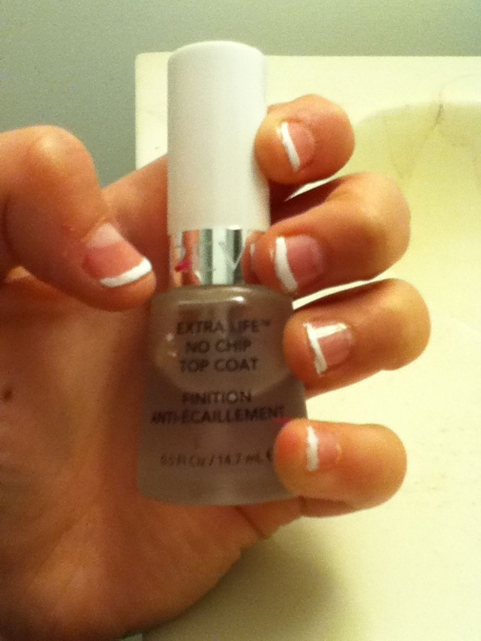 put this on let it completely dry before doing anything that could damage your nails or they will get smudged and look bad!! After you do this our done congrata!!