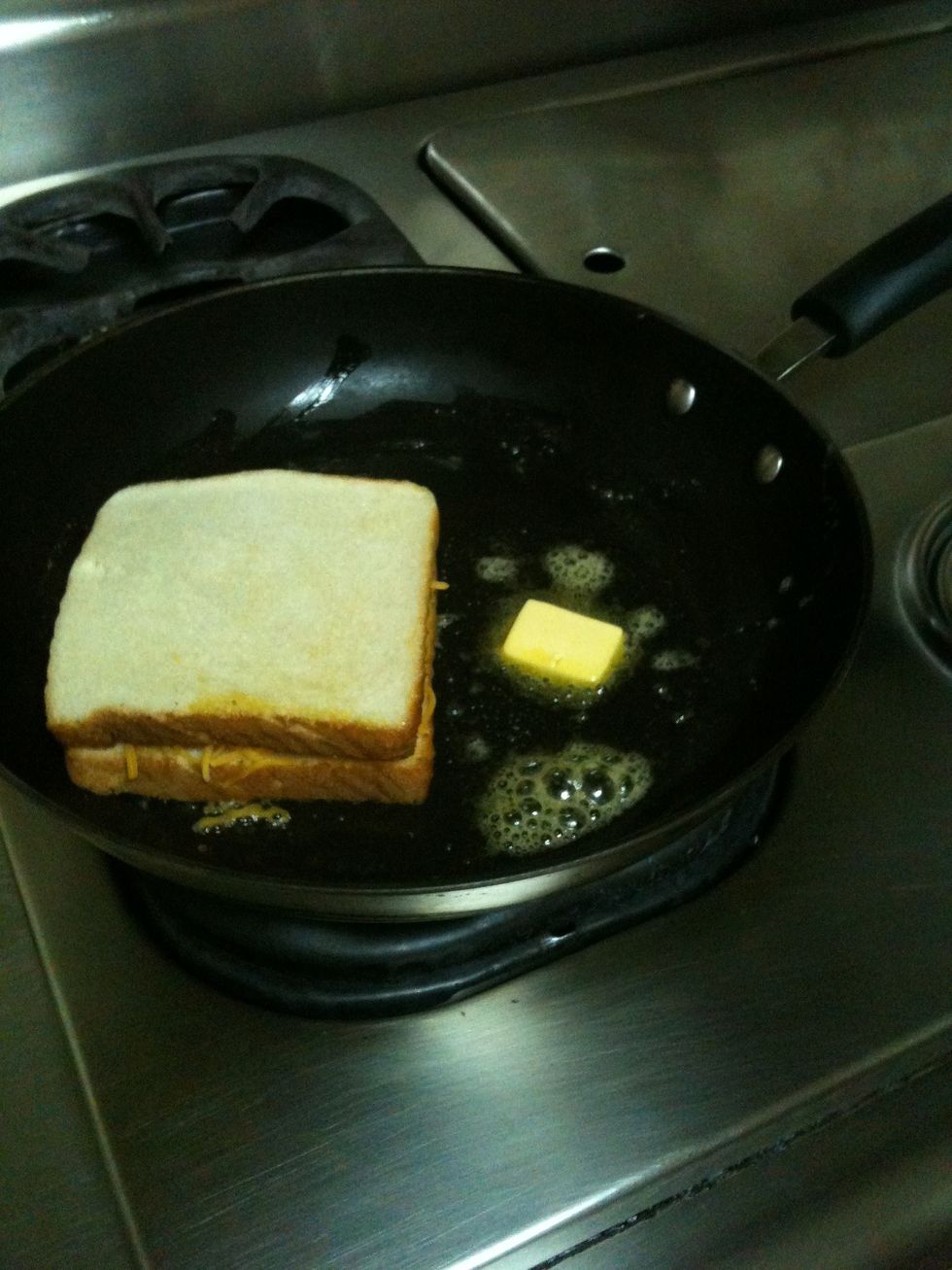 Put together, add more butter, turn over