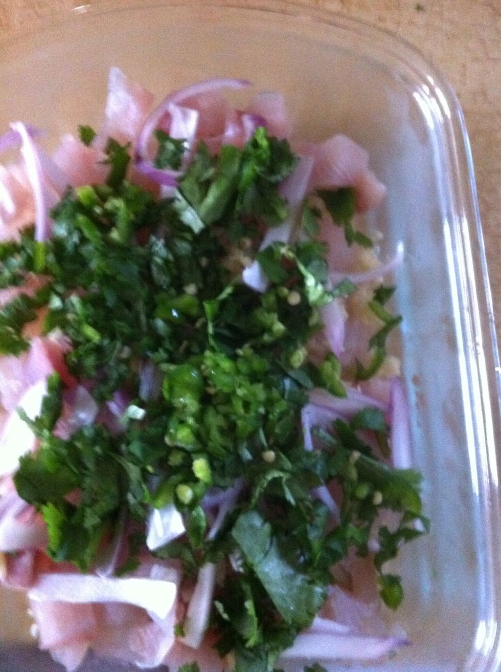 Put together before the lime juice, add the salt and pepper